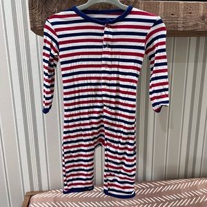 Striped red white blue kickee pants coverall